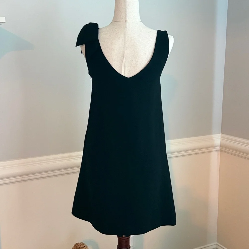 Sezane Bow Shoulder V Neck Dress - Picture 3 of 4